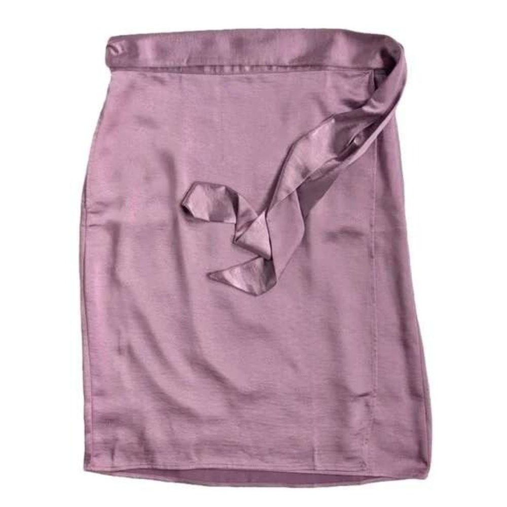 Wildfang Mauve Empower Satin Wrap Skirt‎  Women's Size Large